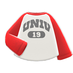 Animal Crossing Items Raglan Shirt Red