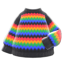 Animal Crossing Items Rainbow Sweater Black