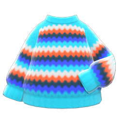 Animal Crossing Items Rainbow Sweater Light blue