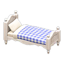 Animal Crossing Items Ranch bed Blue gingham Comforter White