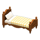 Animal Crossing Items Ranch bed Lemon gingham Comforter Dark brown