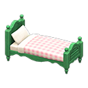 Animal Crossing Items Ranch bed Pink gingham Comforter Green