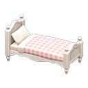 Animal Crossing Items Ranch bed Pink gingham Comforter White