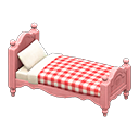 Animal Crossing Items Ranch bed Red gingham Comforter Pink