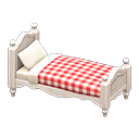 Animal Crossing Items Ranch bed Red gingham Comforter White