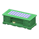 Animal Crossing Items Ranch lowboard Blue gingham Cloth Green