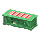 Animal Crossing Items Ranch lowboard Red gingham Cloth Green