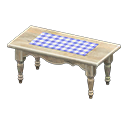 Animal Crossing Items Ranch tea table Blue gingham Cloth Vintage