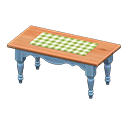 Animal Crossing Items Ranch tea table Green gingham Cloth Blue