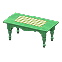 Animal Crossing Items Ranch tea table Green gingham Cloth Green