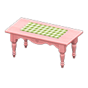 Animal Crossing Items Ranch tea table Green gingham Cloth Pink