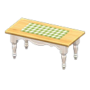 Animal Crossing Items Ranch tea table Green gingham Cloth White