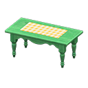 Animal Crossing Items Ranch tea table Lemon gingham Cloth Green