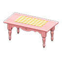 Animal Crossing Items Ranch tea table Lemon gingham Cloth Pink