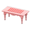 Animal Crossing Items Ranch tea table Red gingham Cloth Pink