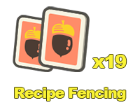 Animal Crossing Items Switch Recipe Fencing x19