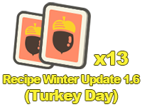 Animal Crossing Items Switch Recipe Winter Update 1.6(Turkey Day) x13