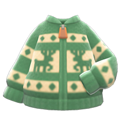 Animal Crossing Items Reindeer Sweater Green