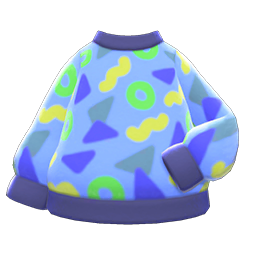 Animal Crossing Items Retro Sweater Blue