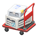 Animal Crossing Items Rolling cart White Box style Red