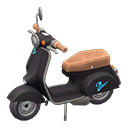 Animal Crossing Items Scooter Blue text Sticker Black