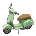 Animal Crossing Items Scooter Blue text Sticker Green