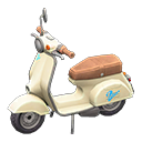 Animal Crossing Items Scooter Blue text Sticker Ivory