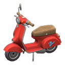 Animal Crossing Items Scooter Blue text Sticker Red