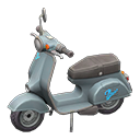 Animal Crossing Items Scooter Blue text Sticker Silver