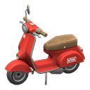 Animal Crossing Items Scooter White text Sticker Red