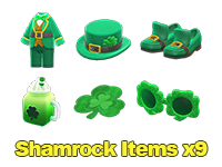 Animal Crossing Items Switch Shamrock Items x9