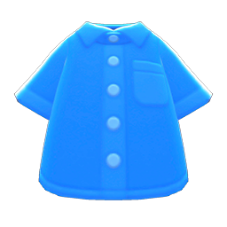 Animal Crossing Items Short-sleeve Dress Shirt Blue