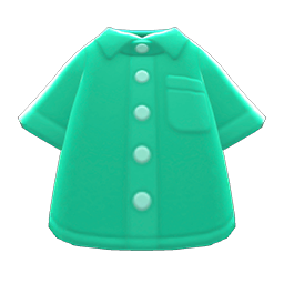 Animal Crossing Items Short-sleeve Dress Shirt Green