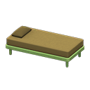 Animal Crossing Items Simple bed Brown Pillow and mattress color Green