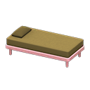 Animal Crossing Items Simple bed Brown Pillow and mattress color Pink