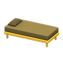 Animal Crossing Items Simple bed Brown Pillow and mattress color Yellow