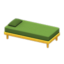 Animal Crossing Items Simple bed Green Pillow and mattress color Yellow