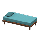 Animal Crossing Items Simple bed Light blue Pillow and mattress color Brown