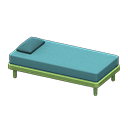 Animal Crossing Items Simple bed Light blue Pillow and mattress color Green