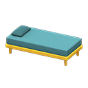 Animal Crossing Items Simple bed Light blue Pillow and mattress color Yellow