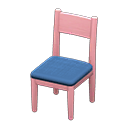 Animal Crossing Items Simple chair Blue Cushion color Pink