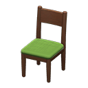 Animal Crossing Items Simple chair Green Cushion color Brown