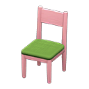 Animal Crossing Items Simple chair Green Cushion color Pink