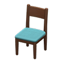 Animal Crossing Items Simple chair Light blue Cushion color Brown