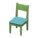 Animal Crossing Items Simple chair Light blue Cushion color Green