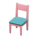 Animal Crossing Items Simple chair Light blue Cushion color Pink