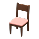 Animal Crossing Items Simple chair Pink Cushion color Brown