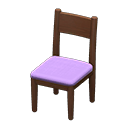 Animal Crossing Items Simple chair Purple Cushion color Brown