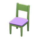 Animal Crossing Items Simple chair Purple Cushion color Green