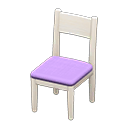 Animal Crossing Items Simple chair Purple Cushion color White